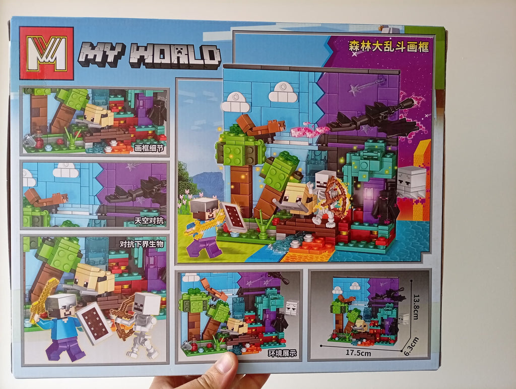 My World: Batalla en el Bosque MG1383 - Kit Construcción Estilo Minecraft 457 Piezas