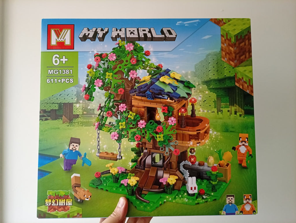 My World: Casa del Árbol MG1381 - Kit Construcción Estilo Minecraft 611 Piezas