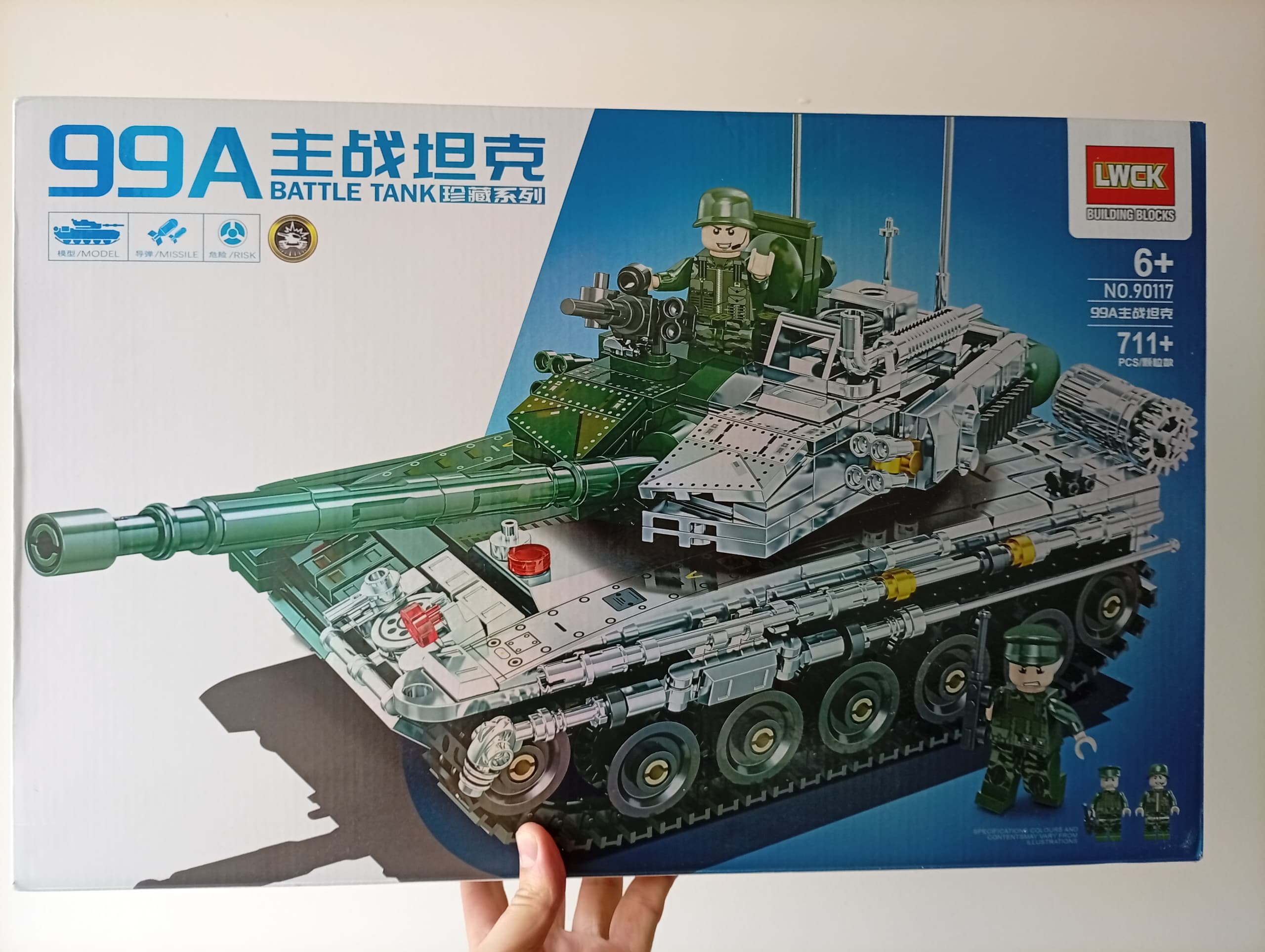 Tanque Tipo 99A 90117 - Kit Construcción 711 Bloques Vehículo Blindado +6 años